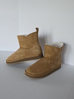 LANDS' END(8) SuedeTan Ankle Boots/Booties